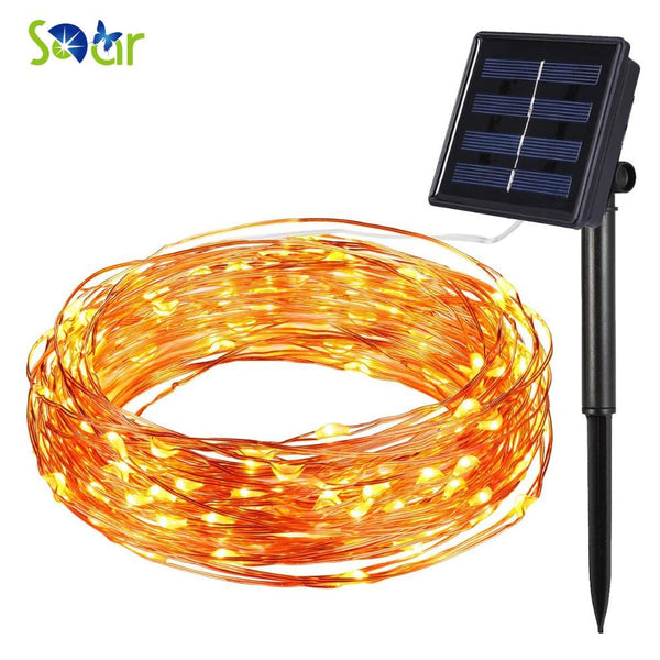 10m 100 LED Copper Wire lamp Warm White For Outdoor Christmas decoration lights - LADSPAD.UK